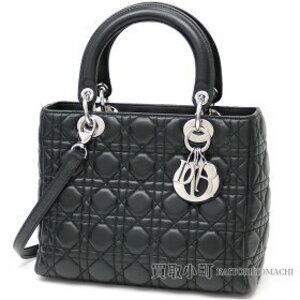 Dior Lady Classic Handbag Cannage Stitch Black Lambskin Shoulder Bag